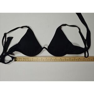 Rae Black bathing suit top spaghetti straps Under wire Tie Back Padding Medium